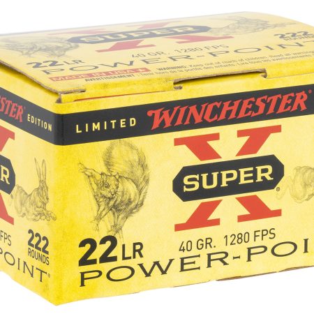 Winchester Ammo X22LRPPB Super X  22LR 40gr Plated Hollow Point 222 Per Box/10 Case