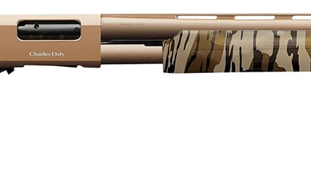 Charles Daly 930315 301  12 Gauge with 24" Barrel, 3" Chamber, 4+1 Capacity, Flat Dark Earth Metal Finish & Mossy Oak Bottomland Synthetic Stock Right Hand (Full Size)