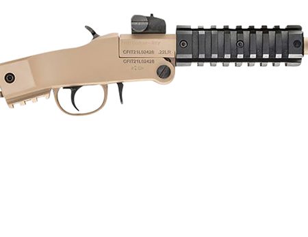 Chiappa Firearms 500255 Little Badger  Full Size 22 LR, 1 Shot 16.50" Desert Sand Cerakote Steel Barrel, Desert Sand Cerakote Quad Picatinny Receiver, Desert Sand Cerakote Wire Frame Stock, Right Hand