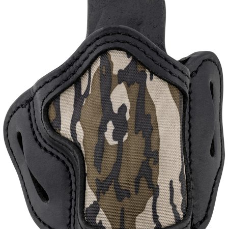 1791 Gunleather MOBH24SSBLR BH2.4S Optic Ready OWB Size 2.4 Mossy Oak/Stealth Black Leather Belt Slide Fits FN 509/Springfield XD-M/HK VP9SK Right Hand