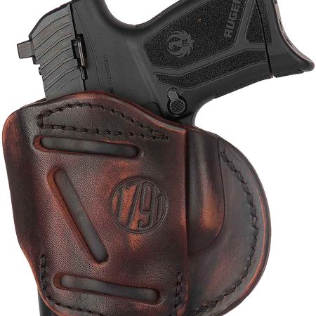 1791 Gunleather 4WH4VTGR 4-Way  IWB/OWB 04 Vintage Leather Belt Clip Compatible w/Springfield XDS/Springfield XD/Glock 26/S&W M&P Shield Plus