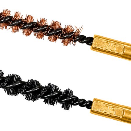 Otis FG325NB Bore Brush Set  6mm/250/243/257 Cal 8-32" Thread 2" Long Bronze/Nylon Bristles 2 Per Pkg