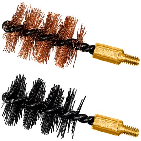 Otis FG512NB Bore Brush Set  10/12 Gauge Shotgun Firearm 8-32" Thread 2" Long Bronze/Nylon Bristles 2 Per Pkg