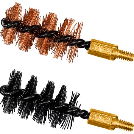 Otis FG520NB Bore Brush Set  20 Gauge Shotgun Firearm 2" Long Bronze/Nylon Bristles 2 Per Pkg
