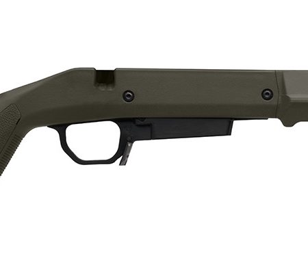 Magpul MAG1207-ODG Hunter American Stock OD Green Adjustable Synthetic Stock with Aluminum Chassis for Short Action Ruger American Right Hand Includes STANAG Mag Well