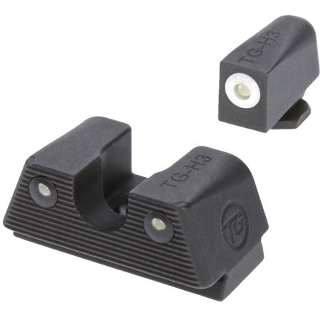 TruGlo TGTG231G1XW Tritium X  Low, White Outline Tritium Front/ Green Tritium Rear/Black Nitride Fortress Frame, Compatible w/Most Glock Except MOS, Front Post/Rear Dovetail Mount