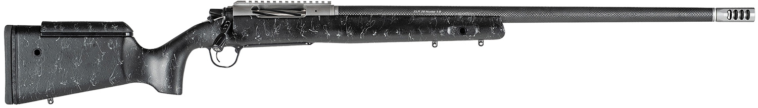 Christensen Arms CA10266275461 ELR 300 Win Mag 3+1 26" Target Profile Carbon Fiber Barrel, Black Nitride Finish, Black with Gray Webbing Stock