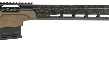 Christensen Arms 8010300902 Modern Precision  6.5 Creedmoor 24" Threaded Carbon Fiber Barrel 5+1, Black Nitride Finish, Desert Brown Anodized Folding Stock, Polymer Grip