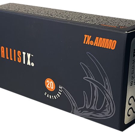 Texas Ammo Inc RTXA22C80ELDM BallisTX  22Creedmoor 80gr Extremely Low Drag Match 20 Per Box/25 Case