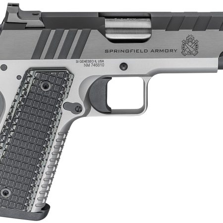 Springfield Armory PX9217L 1911 Emissary 9mm Luger 9+1 4.25" Bull Barrel,  Stainless Steel Frame w/ Beavertail, Serrated Blued Carbon Steel Slide, Black VZ Thin-Line G10 Grip