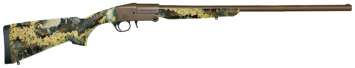 Charles Daly 930337 101 Full Size 410 Gauge Break Open 3" 1rd 26" Flat Dark Earth Cerakote Steel Barrel & Receiver, Fixed TrueTimber Prairie Synthetic Stock