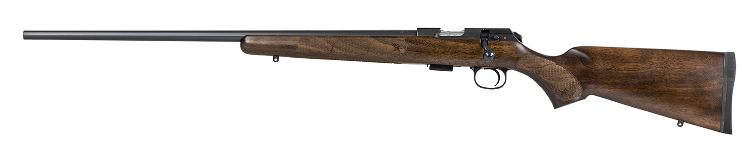 CZ-USA 02391 CZ 457 American Full Size 22 WMR 5+1 24" Black Nitride Black Nitride Steel Receiver Turkish Walnut Fixed American Style Stock Left Hand