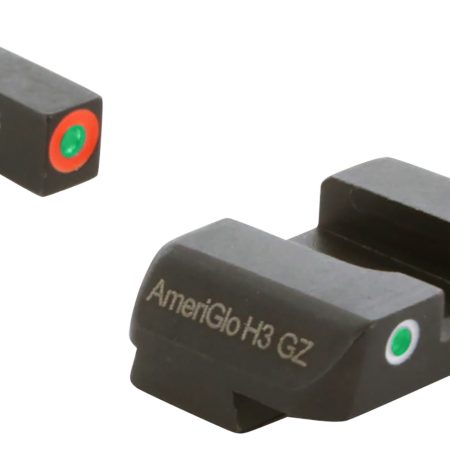AmeriGlo GL241 Custom Classic Sight Set for Glock  Green Tritium Orange Outline Front Sight-Green Tritium White Outline Rear Sight