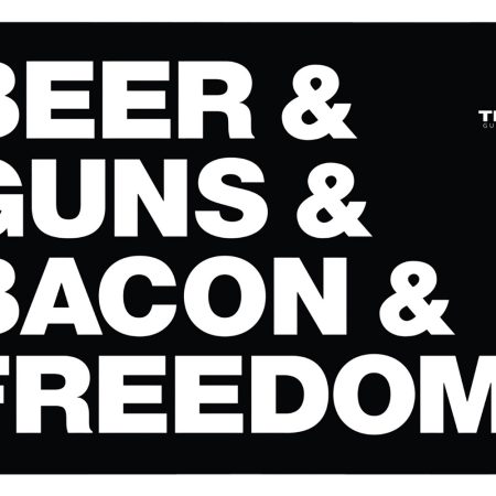 TekMat TEKR17BGBF  Cleaning Mat Black/White Rubber 11"x17" "Beer & Guns & Bacon & Freedom"