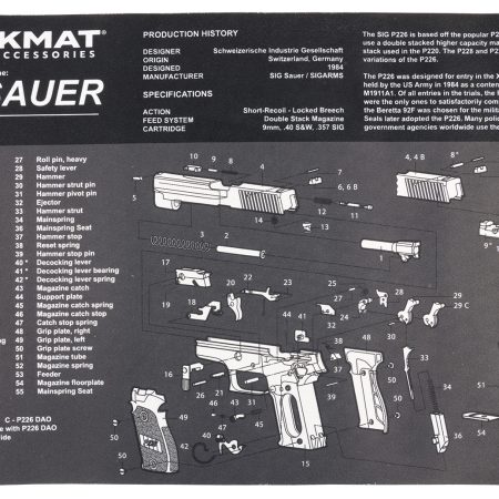 TekMat TEKR17SIGP226 Sig Sauer P226 Cleaning Mat Gray/White Rubber 11"x17" Sig P226 Parts Diagram