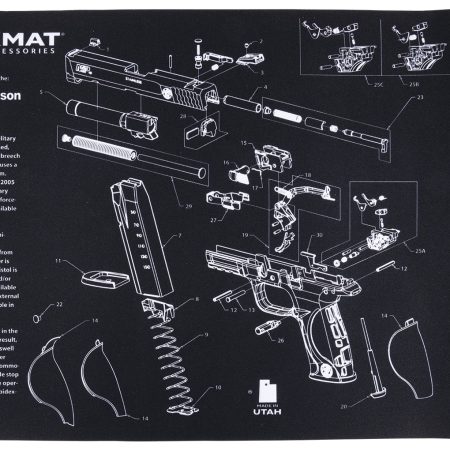 TekMat TEKR17SWMP S&W M&P Cleaning Mat Black/Gray Rubber 11"x17" S&W M&P Parts Diagram