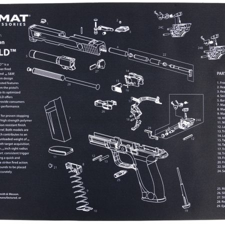 TekMat TEKR17SWMPSHIELD M&P Shield Cleaning Mat Black/Gray Rubber 11"x17" S&W M&P Shield Parts Diagram