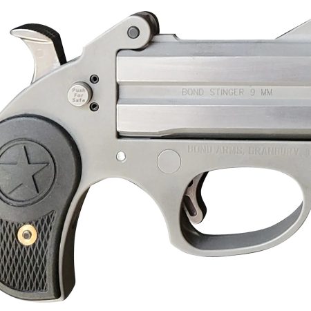 Bond Arms BASRS Stinger  38 Special 2rd 3" Rough Series Stainless Steel Double Barrel & Frame, Rebounding Hammer, Black Rubber Grips, Manual Safety