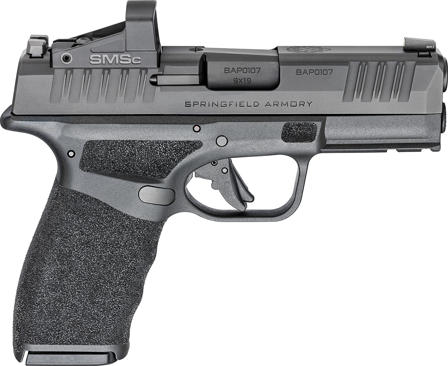 Springfield Armory HCP9379BOSPSMSC Hellcat Pro OSP 9mm Luger 3.70" 15+1, Black, Picatinny Rail Frame, Serrated Optic Cut Slide, Shield Red Dot