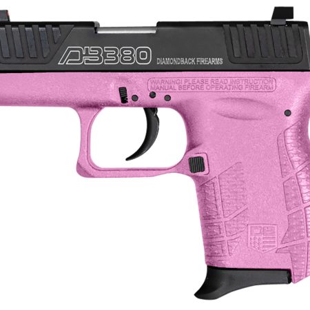 Diamondback DB0100E112 DB380 Gen4 Micro-Compact Frame 380 ACP 6+1, 2.80" Stainless Steel Barrel, Nickel Boron Serrated Stainless Steel Slide, Pink Polymer Frame w/Beavertail & Grip
