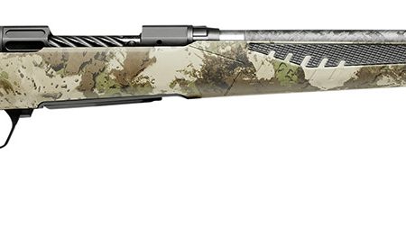 Savage Arms 58029 110 UltraLite 7mm PRC 2+1 22" Threaded Carbon Fiber Wrapped Barrel, Black Melonite Rec, Woodland Camo AccuStock with AccuFit