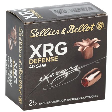 Sellier & Bellot SB40XA XRG Defense 40S&W 130gr Solid Copper Hollow Point 25 Per Box/40 Case
