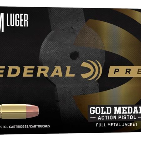 Federal GM9AP1 Gold Medal Centerfire Pistol 9mmLuger 147gr Full Metal Jacket 50 Per Box/10 Case