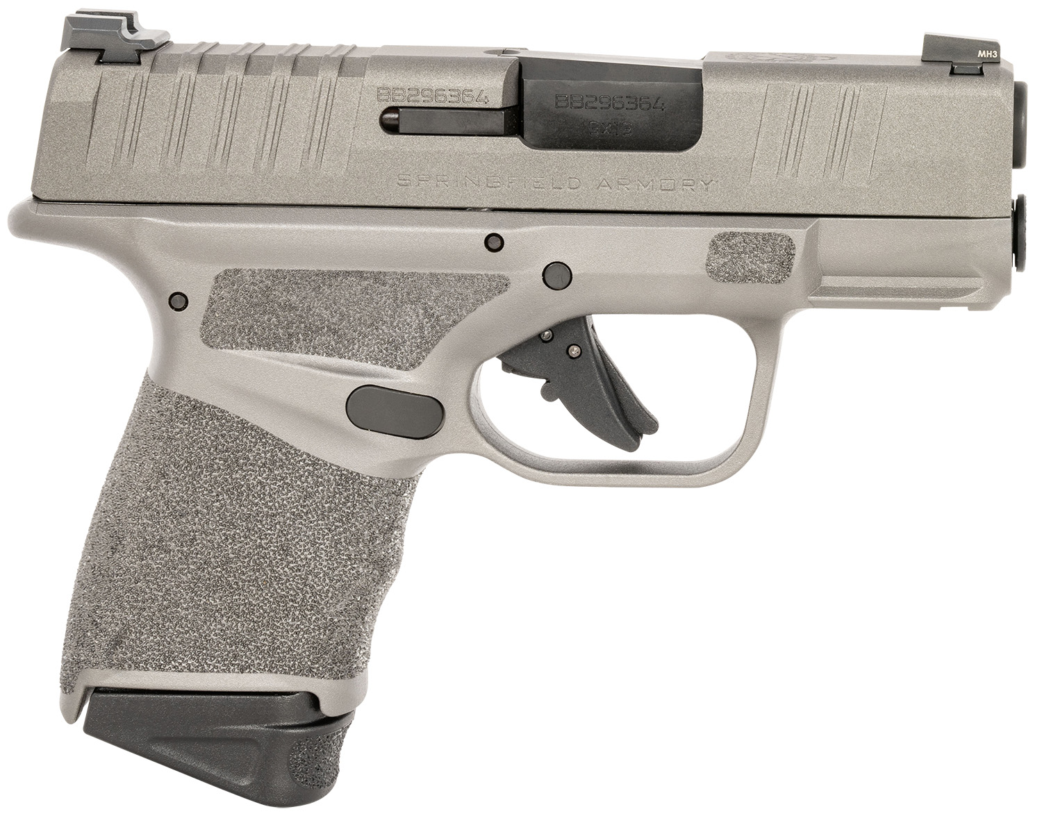 Springfield Armory HC9319Y Hellcat Micro-Compact 9mm Luger 13+1 3" Black Melonite Barrel, Tungsten Gray Cerakote Serrated Slide & Steel Frame w/Picatinny Rail, Gray Polymer w/Adaptive Texture Grips
