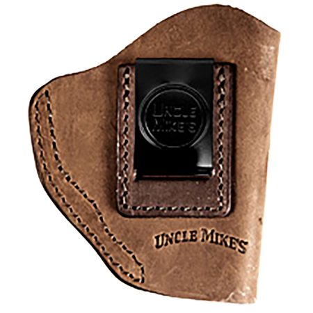 Uncle Mikes-leather(1791) UMIWB2BRWA Inside the Waistband  IWB Size 02 Brown Leather Belt Clip Fits Small Frame Revolver Right Hand