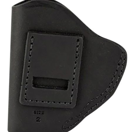 Uncle Mikes-leather(1791) UMIWB2MBLA Inside the Waistband  IWB Size 02 Matte Black Leather Belt Clip Fits Small Frame Revolver Right Hand