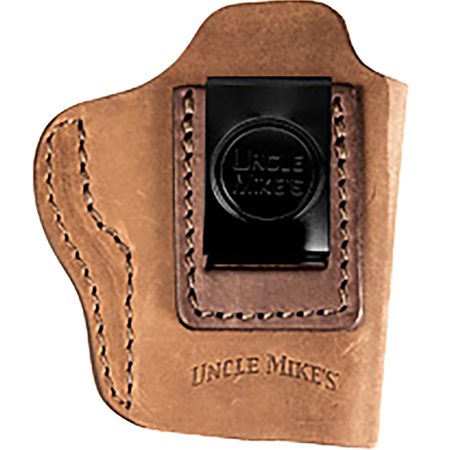 Uncle Mikes-leather(1791) UMIWB3BRWA Inside the Waistband IWB Size 03, Brown Leather, Compatible w/Springfield Hellcat, Glock 42/43, Belt Clip Mount, Right Hand