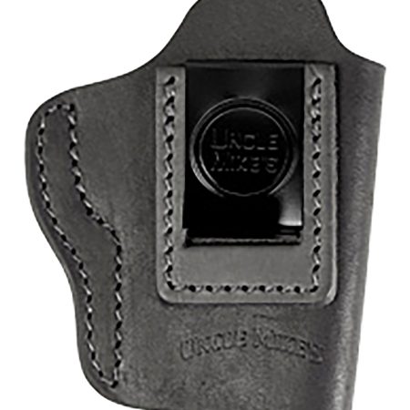 Uncle Mikes-leather(1791) UMIWB3MBLA Inside the Waistband IWB Size 03, Matte Black Leather, Compatible w/Taurus GX4, Glock 42/43, Belt Clip Mount Right Hand
