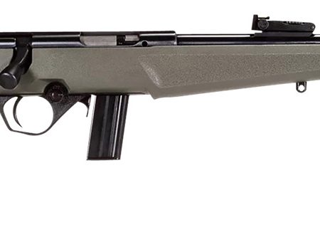 Rossi  RB22  Compact 22 LR 10+1, 16" Matte Black Button Rifled Free Floating Steel Barrel, Matte Black Stainless Steel Receiver, OD Green Monte Carlo Stock, Right Hand