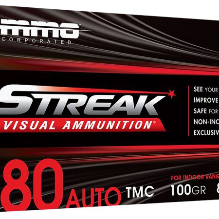 Ammo Inc 380100TMCSTRKRED50 Streak Visual (RED)  380ACP 100gr Total Metal Case 50 Per Box/20 Case