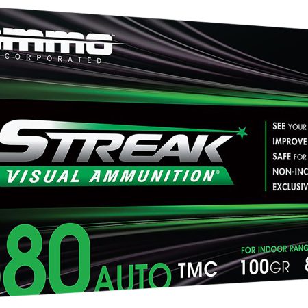 Ammo Inc 380100TMCSTRKGRN50 Streak Visual (GREEN)  380ACP 100gr Total Metal Case 50 Per Box/20 Case