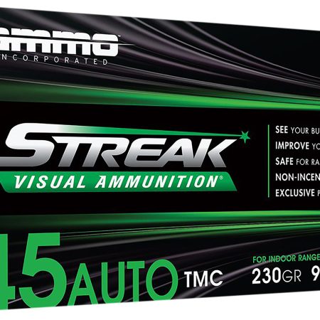 Ammo Inc 45230TMCSTRKGRN50 Streak Visual (GREEN)  45ACP 230gr Total Metal Case 50 Per Box/20 Case