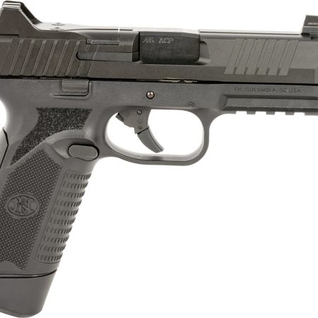 FN 66101385 545 Tactical 45 ACP 10+1 4.71" Black Target Crown/Threaded Steel Barrel, Black Optic Cut/Serrated Steel Slide & Polymer Frame w/Picatinny Rail,  Ambidextrous