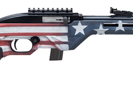 Citadel CIT22LRBUSA Trakr  22 LR 10+1 18" Blued Steel Threaded Barrel & Receiver, American Flag Synthetic Stock