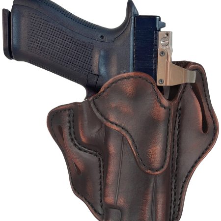 1791 Gunleather ORBH23VTGR BH2.3 Optic Ready OWB Size 2.3 Vintage Leather Belt Slide Compatible w/Glock 17/20/21/22/31/34/35/40/41/ Ruger 95/American Right Hand