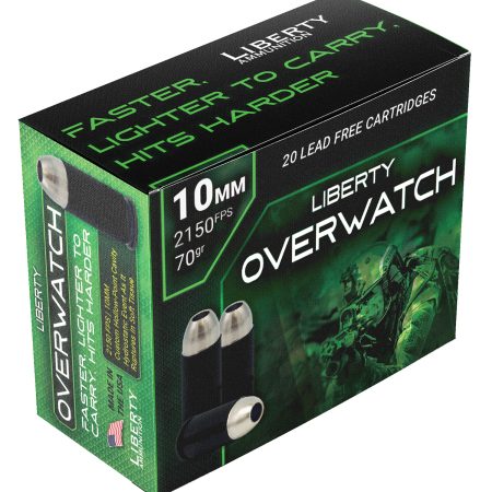 Liberty Ammunition LAOW10MM702150 OverWatch  10mmAuto 70gr Open Cavity Design 20 Per Box/50 Case