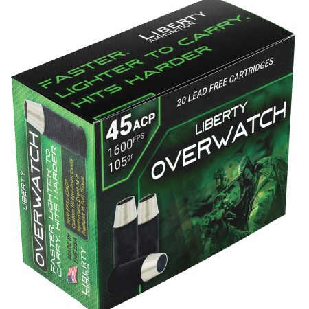 Liberty Ammunition LAOW451051600 OverWatch  45ACP 105gr Open Cavity Design 20 Per Box/50 Case