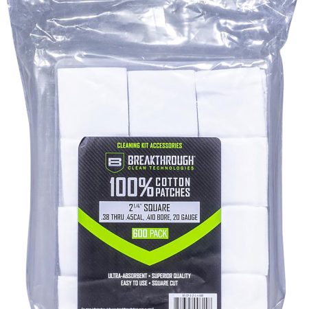 Breakthrough Clean BTCPS214600 Square Patches 38-45 Cal/.410-20 Gauge 600 pieces