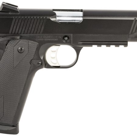 Tisas 10100529 1911 Duty 45 ACP 8+1 5" Black Steel Barrel, Black Serrated Steel Slide, Black Cerakote Steel Frame w/Accessory Rail & Beavertail, Ambidextrous