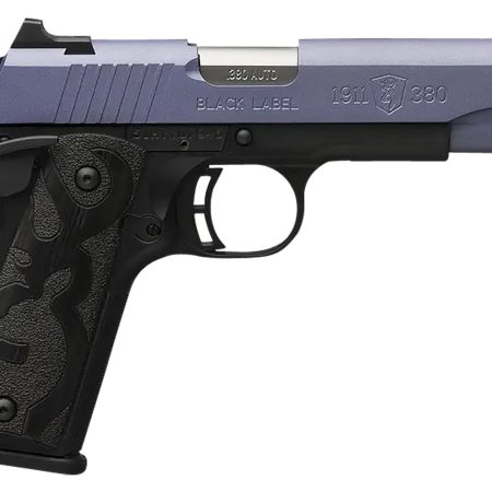Browning 051985492 1911-380 Black Label Full Size Frame 380 ACP 8+1 4.25" Matte Stainless Steel Barrel, Crushed Orchid Cerakote Steel Slide, Matte Black Aluminum/Composite Frame, Black Polymer Grip