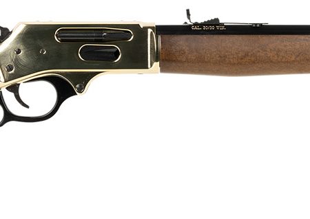 Henry H009BG Side Gate  Full Size 30-30 Win 5+1 20" Blued Steel Barrel, Brass Polished Drilled & Tapped Brass Receiver, American Walnut Fixed Stock, Right Hand