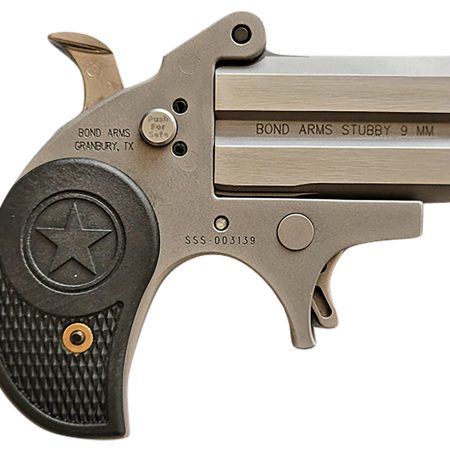 Bond Arms BASTB Stubby  9mm 2rd Shot 2.20" Matte Stainless Steel Frame Black Textured Polymer Grips