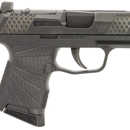 Wilson Combat SIGWCP3659BSR P365  9mm Luger 10+1 (2) 3.10", Black, RMRSc Optic Cut Slide with X-Tac Pattern Serrations, Polymer Frame, Sunburst Grips, Optic Height Fiber Optic Sights, Standard Trigger