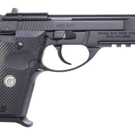 EAA GIRSAN 390850 MC 14T Solution Compact Frame 380 ACP 13+1, 4.50" Black Steel Tip-Up Barrel, Serrated Steel Slide & Aluminum Frame w/Picatinny Rail, Black Checkered Polymer Grip Ambidextrous