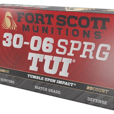 Fort Scott Munitions 3006168SCV Tumble Upon Impact (TUI) Rifle 30-06Springfield 168gr Solid Copper Spun 20 Per Box/10 Case