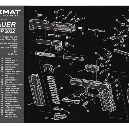TekMat TEKR17SIGSP2022  Cleaning Mat Black/Gray Rubber 11"x17" Sig Sauer SP 2022 Parts Diagram